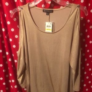 I-N-C Womens Metallic Knit Blouse - Size(M)